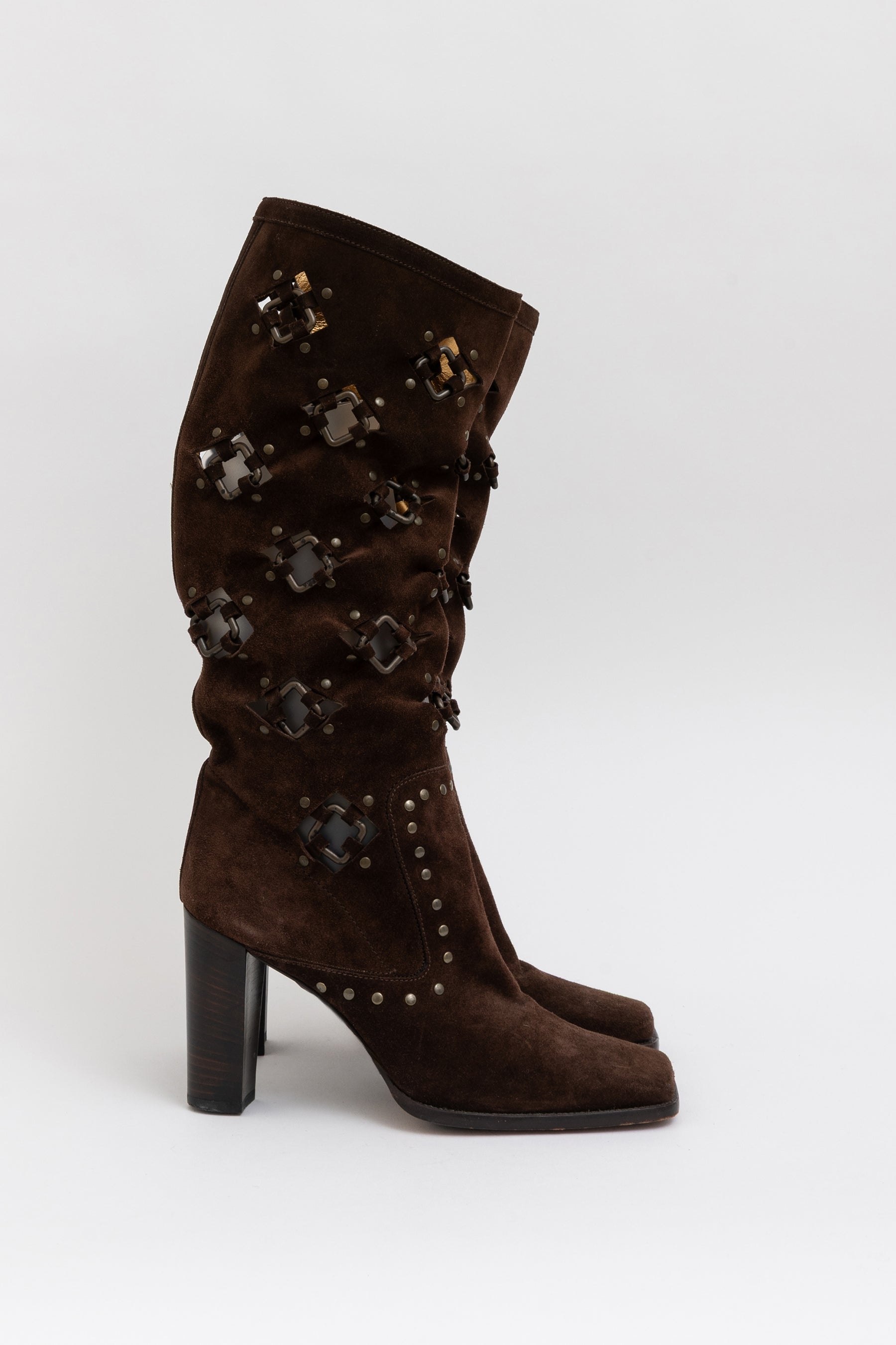 Cut Out Knee High Boots