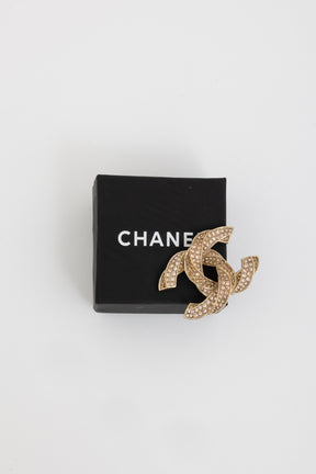 Crystal Twisted CC Brooch