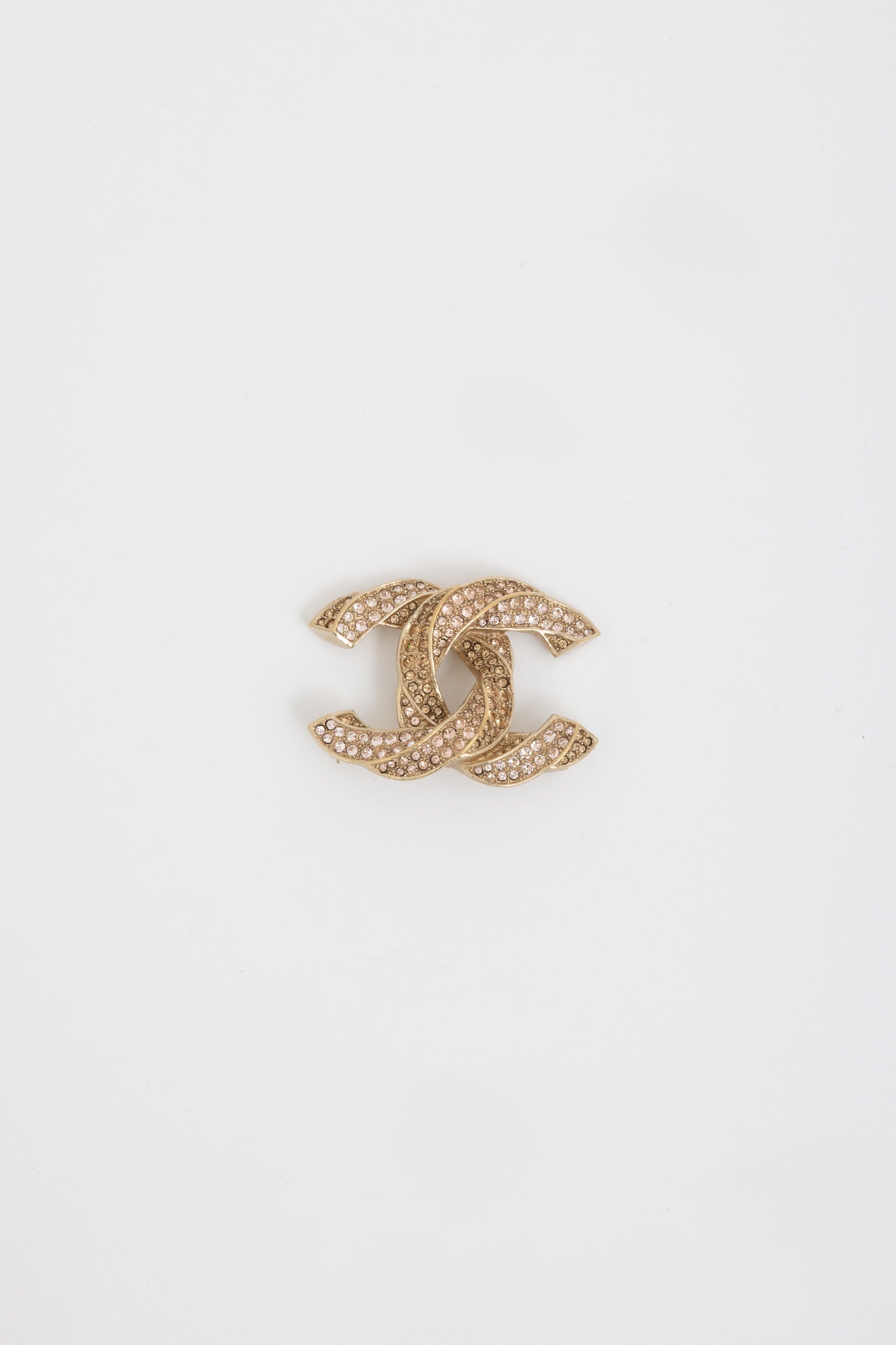 Crystal Twisted CC Brooch