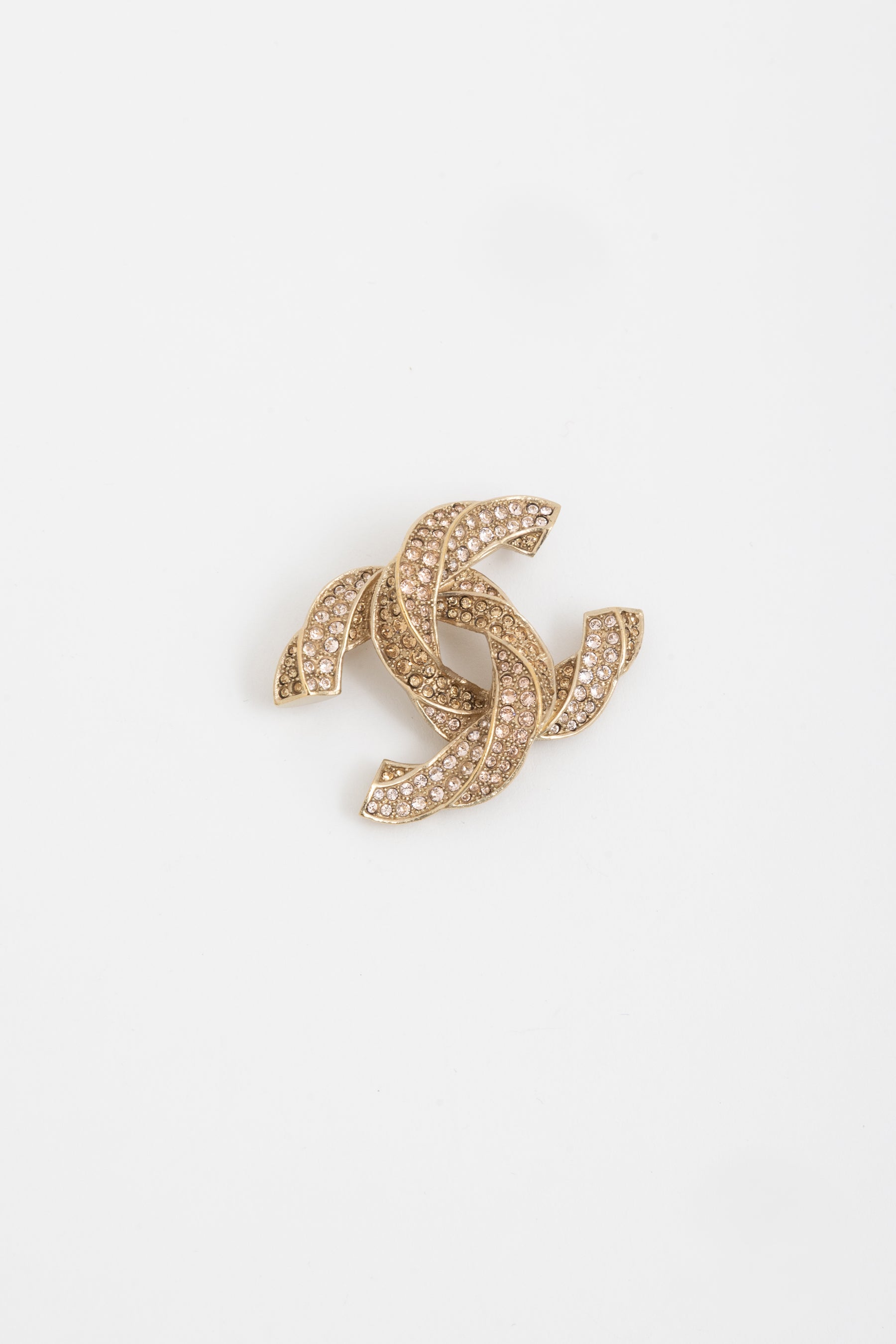 Crystal Twisted CC Brooch