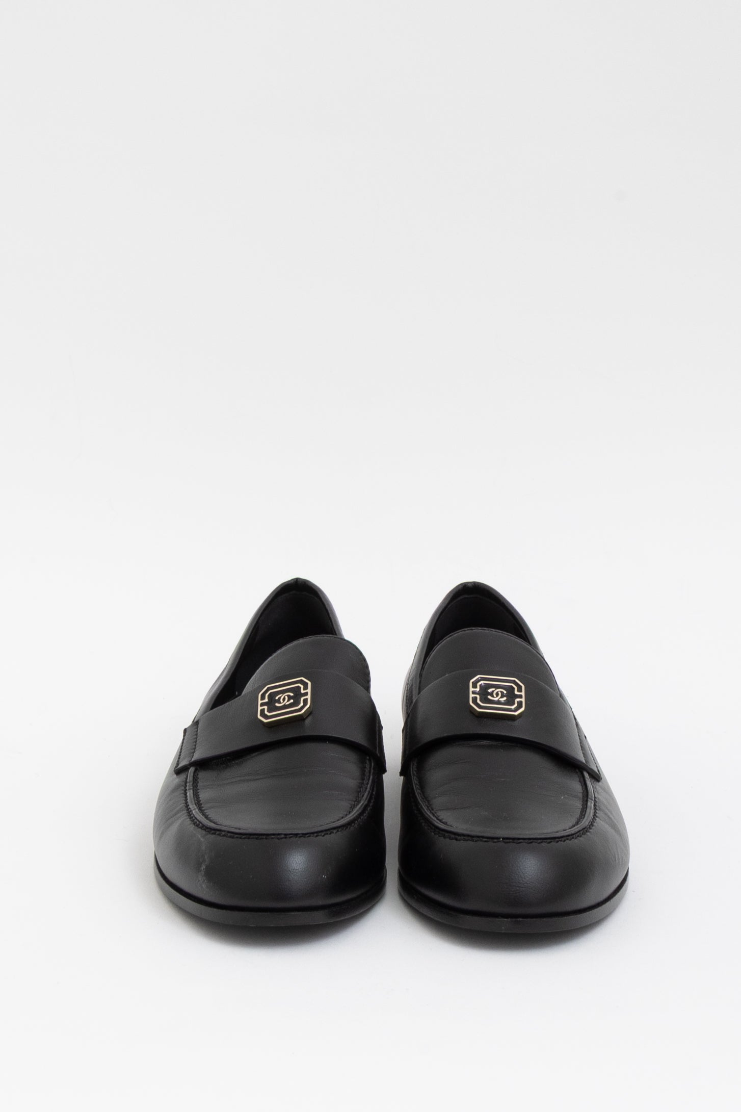 Enamel CC Logo Loafers