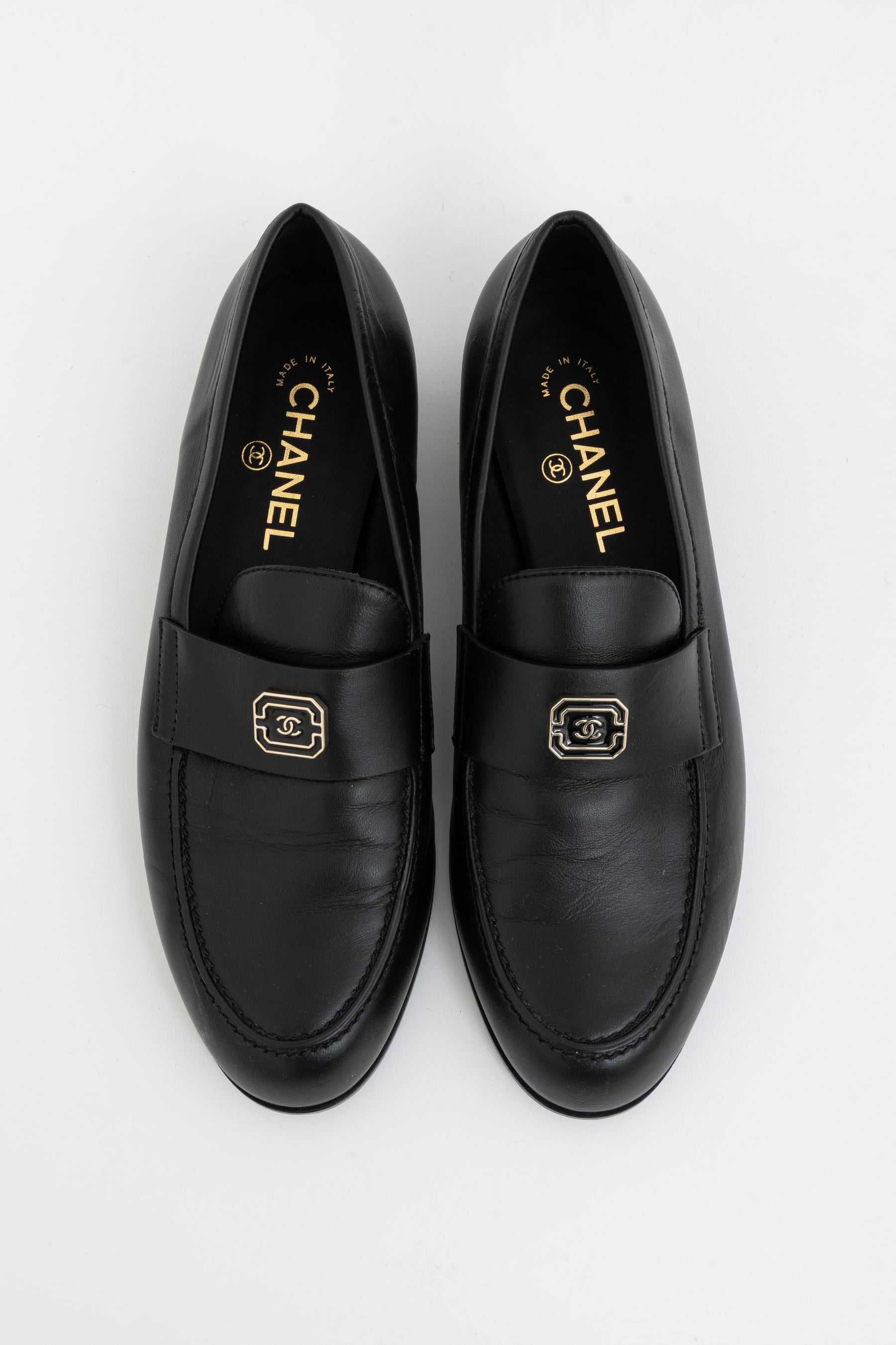 Enamel CC Logo Loafers