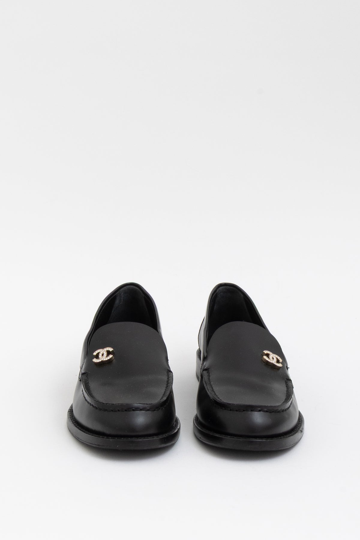 Crystal Logo Moccasin Loafers