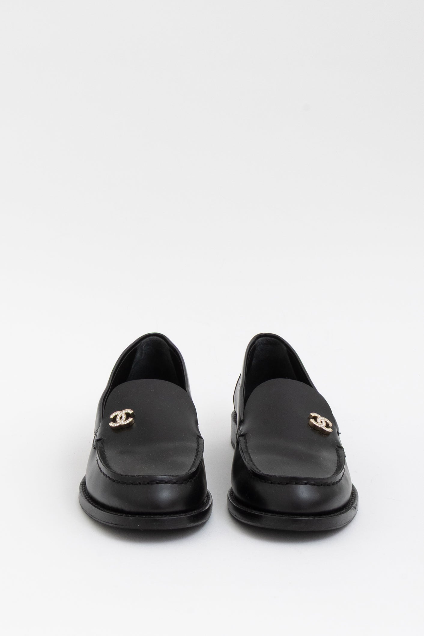 Crystal Logo Moccasin Loafers