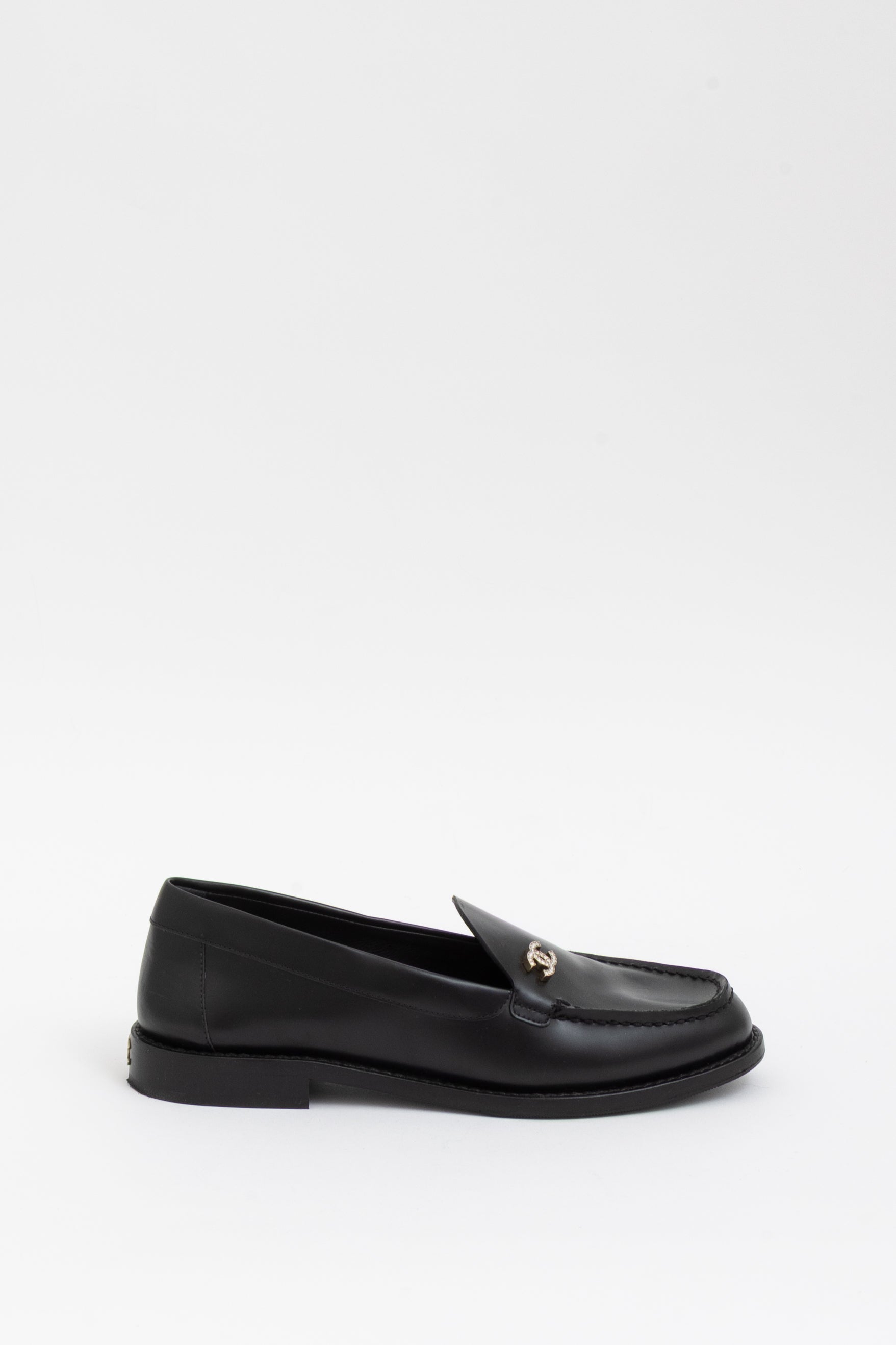 Crystal Logo Moccasin Loafers