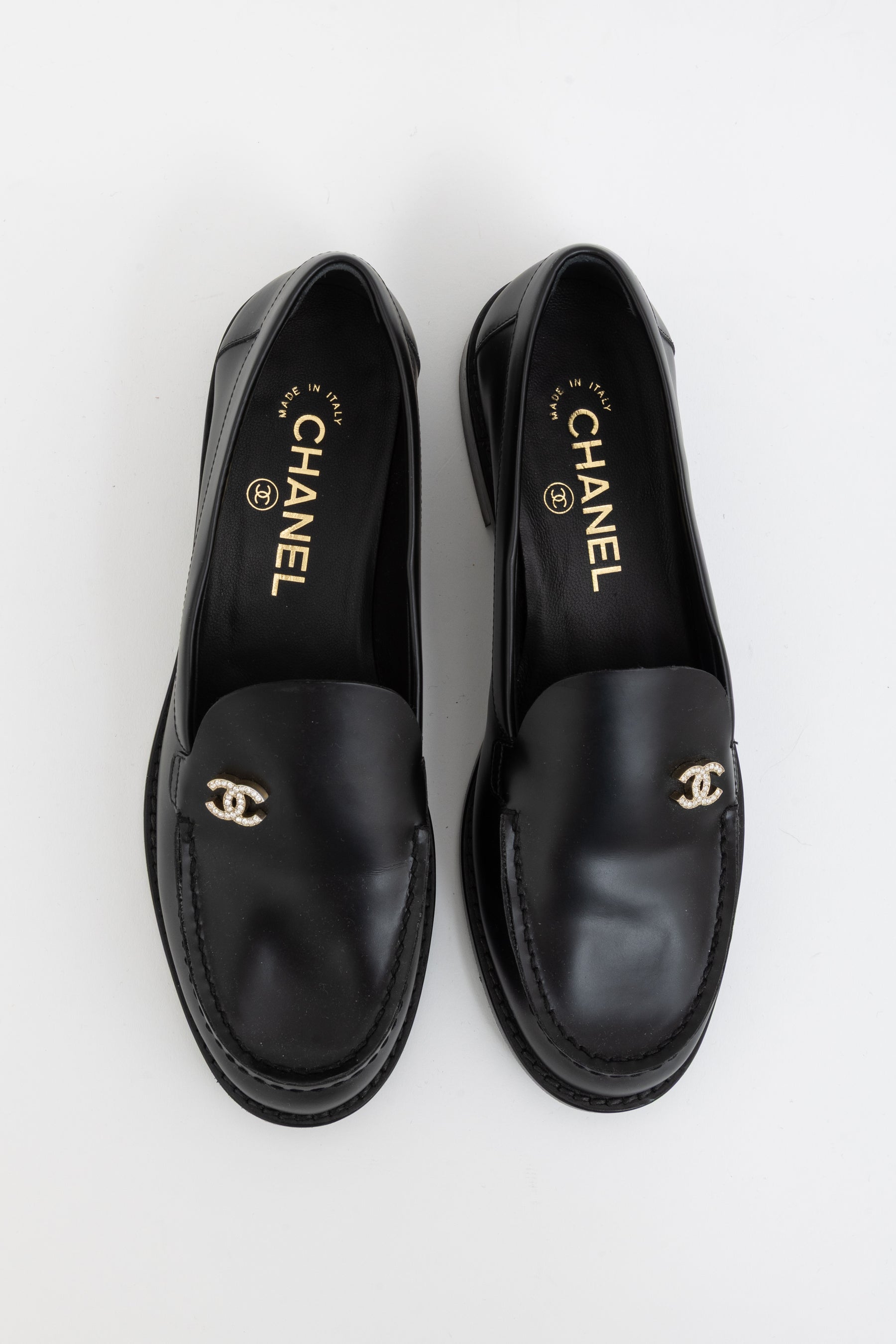 Crystal Logo Moccasin Loafers