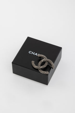 Ruthenium Twisted Rope CC Brooch