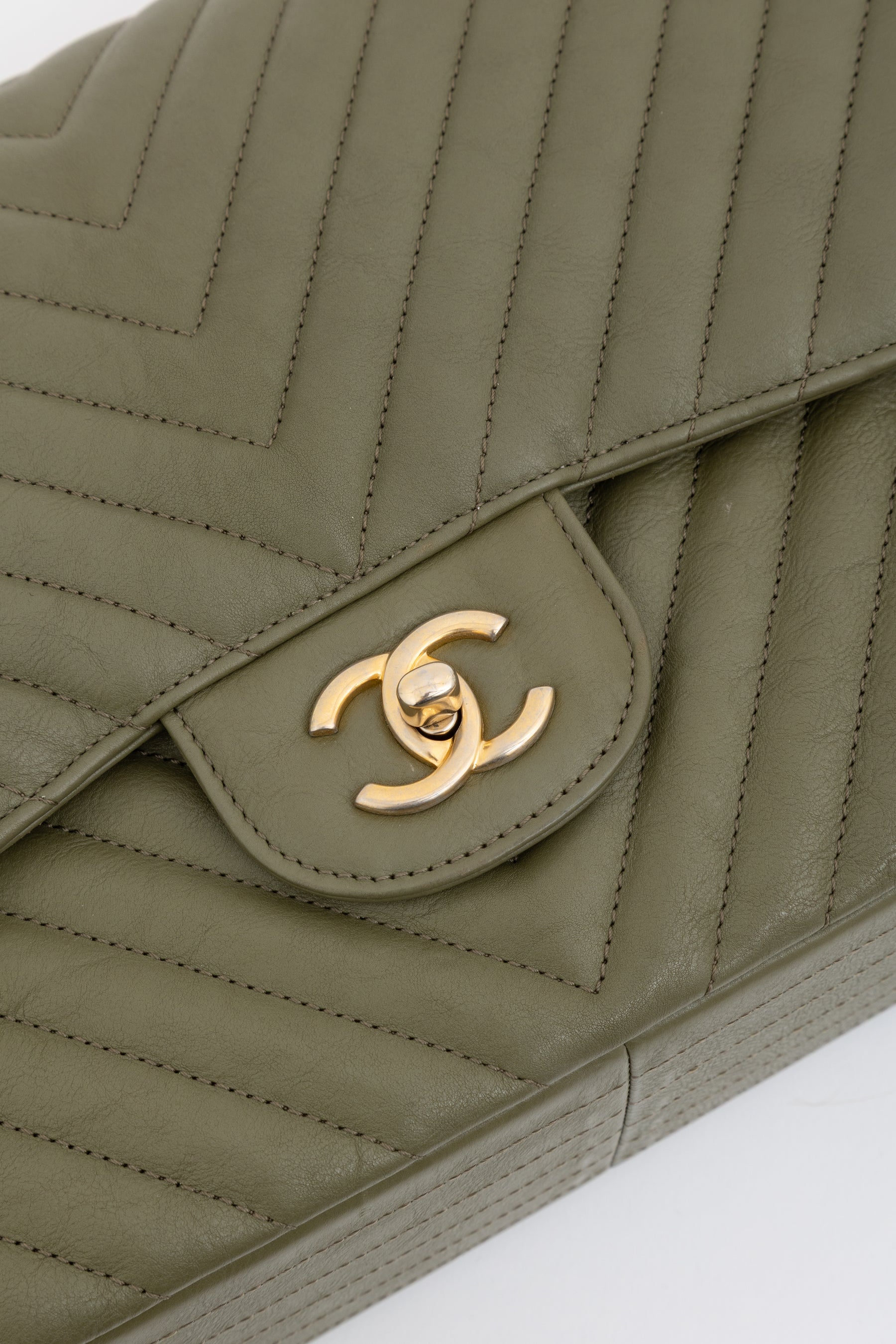 Chevron Jumbo Classic Double Flap Bag