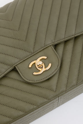 Chevron Jumbo Classic Double Flap Bag