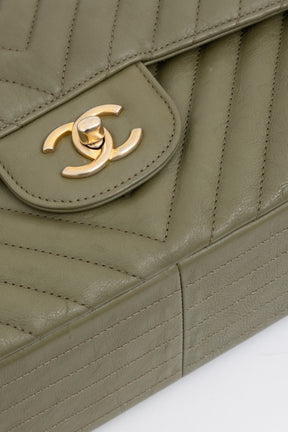 Chevron Jumbo Classic Double Flap Bag