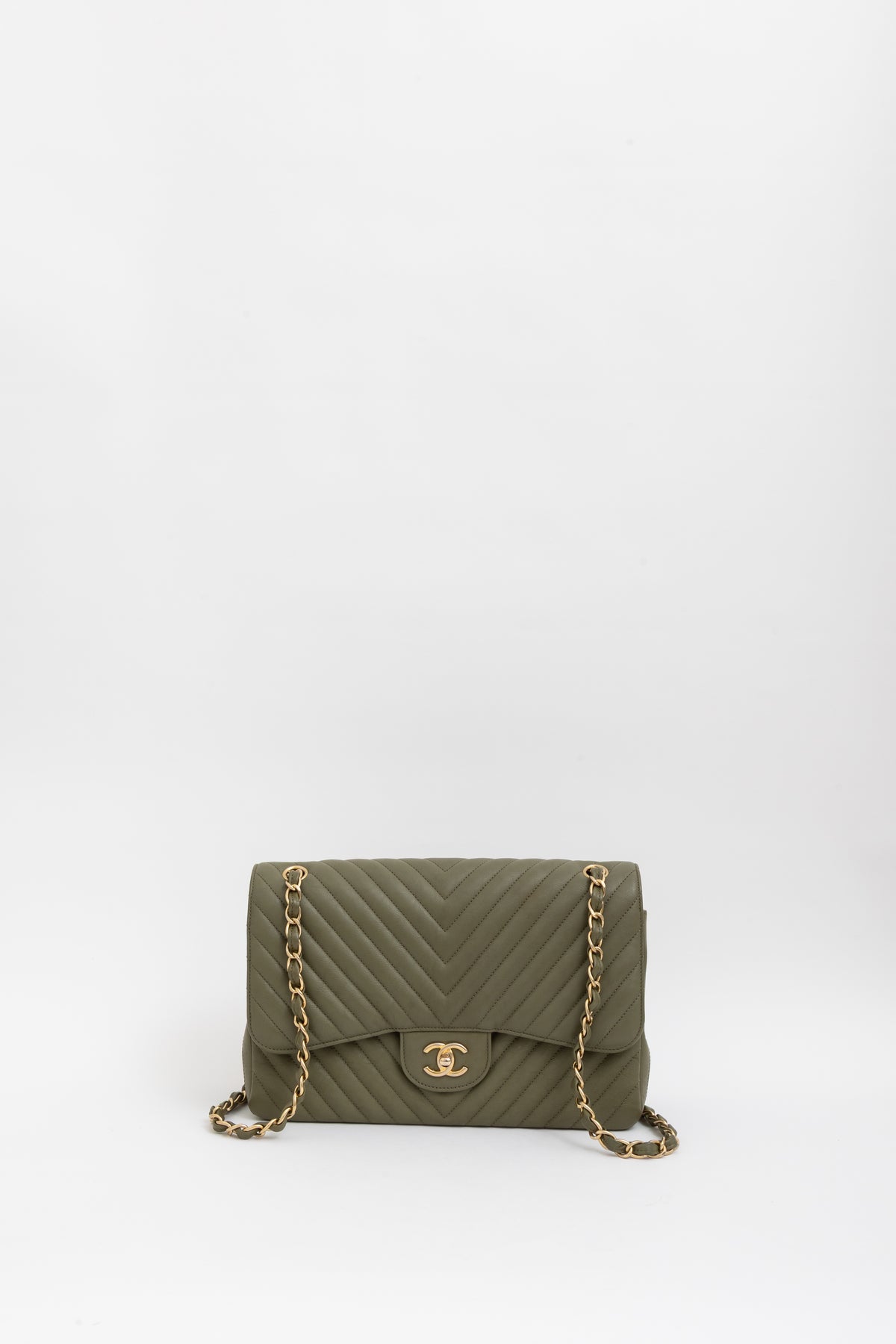 Chevron Jumbo Classic Double Flap Bag