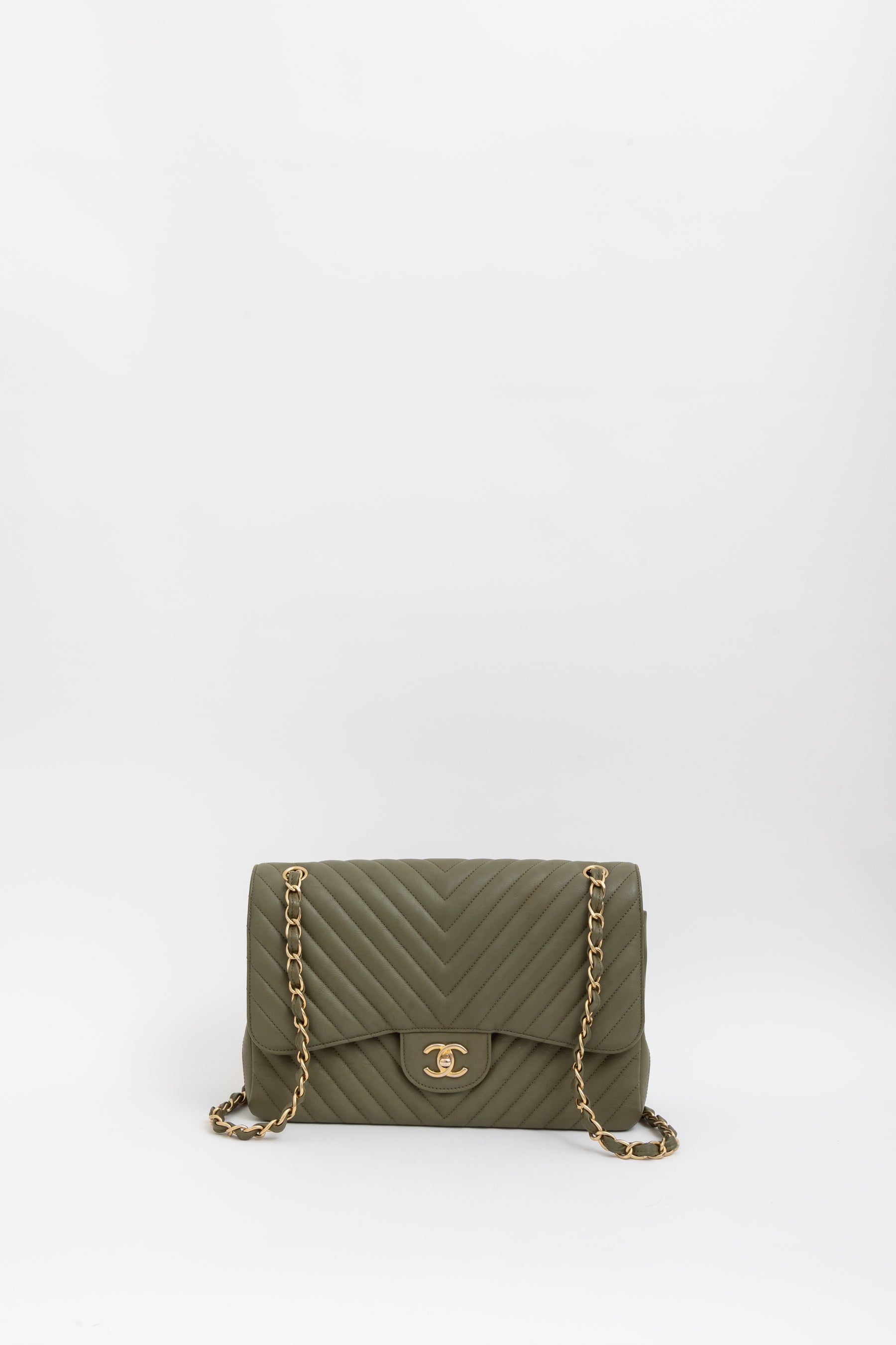 Chevron Jumbo Classic Double Flap Bag
