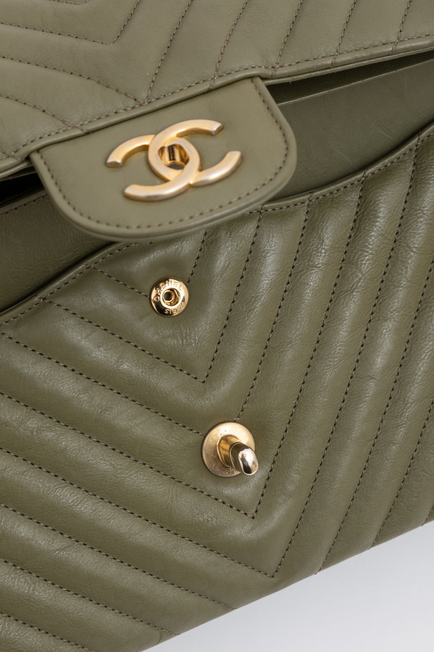 Chevron Jumbo Classic Double Flap Bag