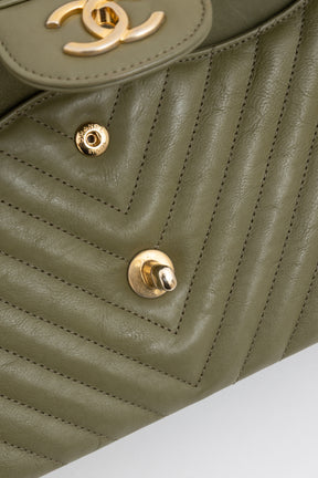 Chevron Jumbo Classic Double Flap Bag