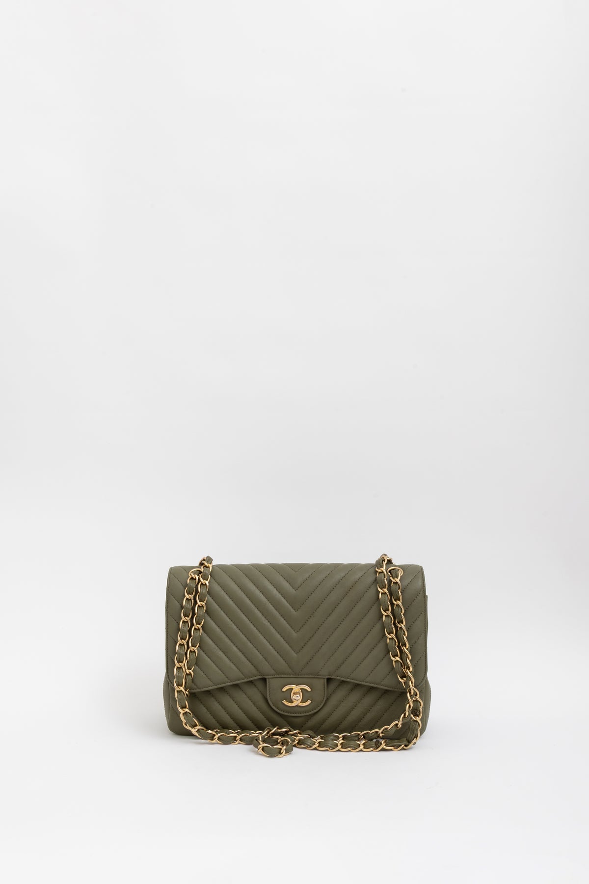 Chevron Jumbo Classic Double Flap Bag