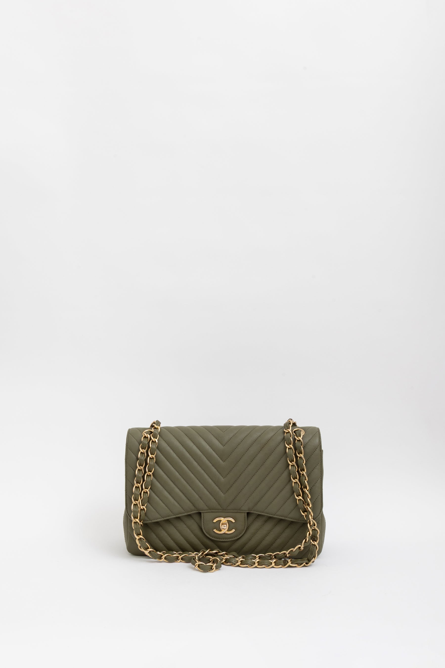 Chevron Jumbo Classic Double Flap Bag