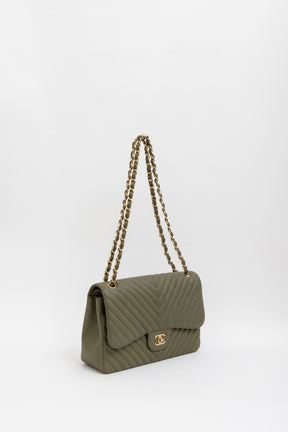 Chevron Jumbo Classic Double Flap Bag