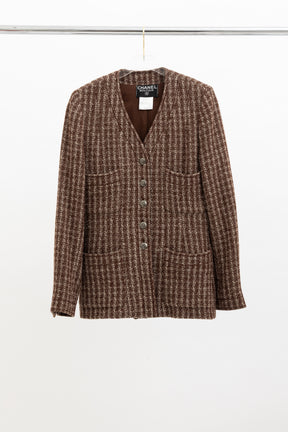 97A Nailshead Tweed Collarless Jacket & Skirt