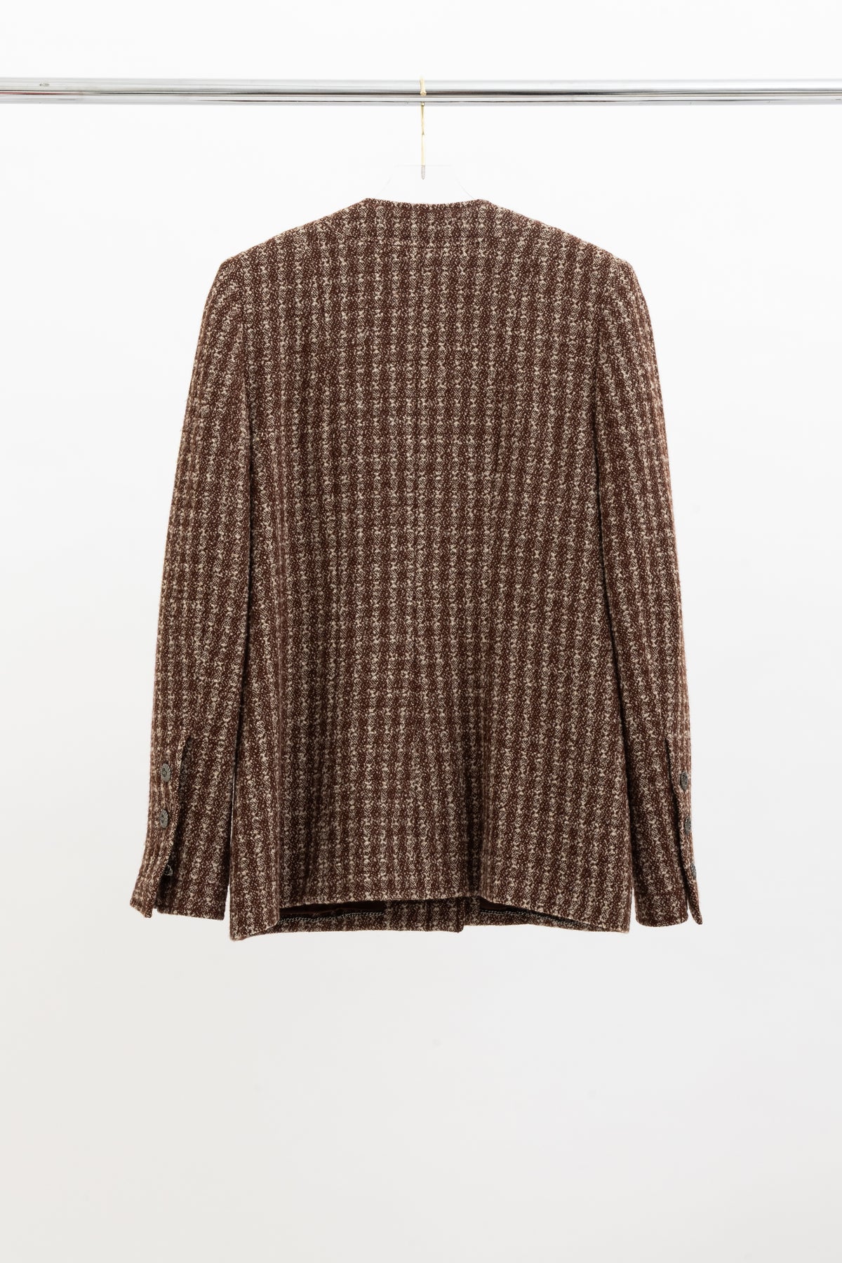 97A Nailshead Tweed Collarless Jacket & Skirt