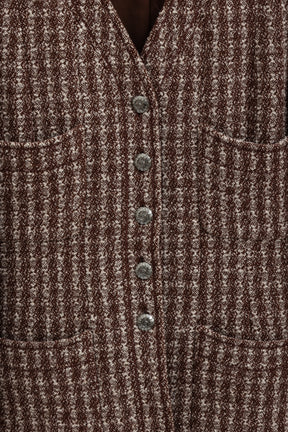 97A Nailshead Tweed Collarless Jacket & Skirt