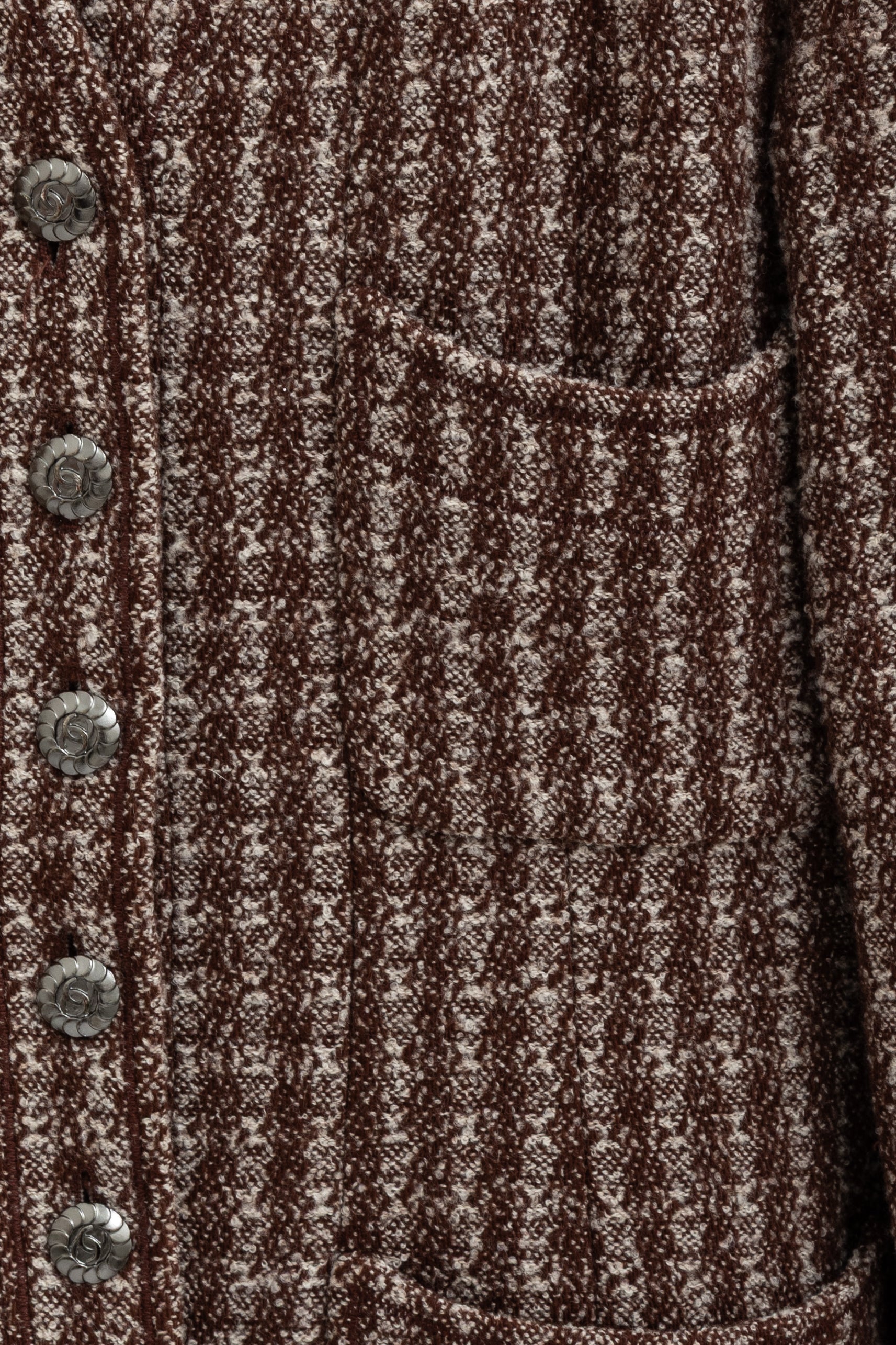 97A Nailshead Tweed Collarless Jacket & Skirt