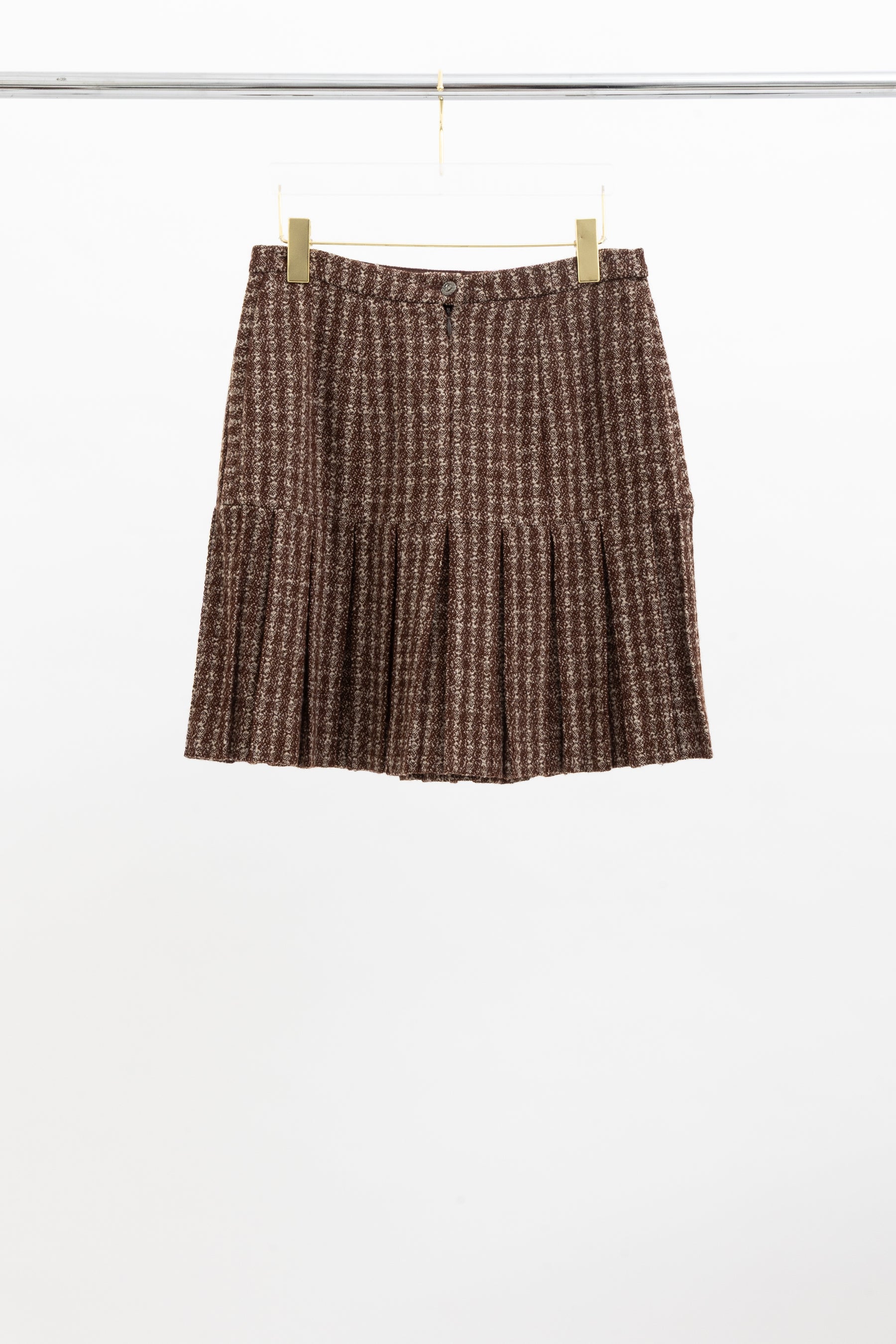 97A Nailshead Tweed Collarless Jacket & Skirt