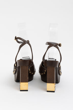 Platform Logo Heel Clogs