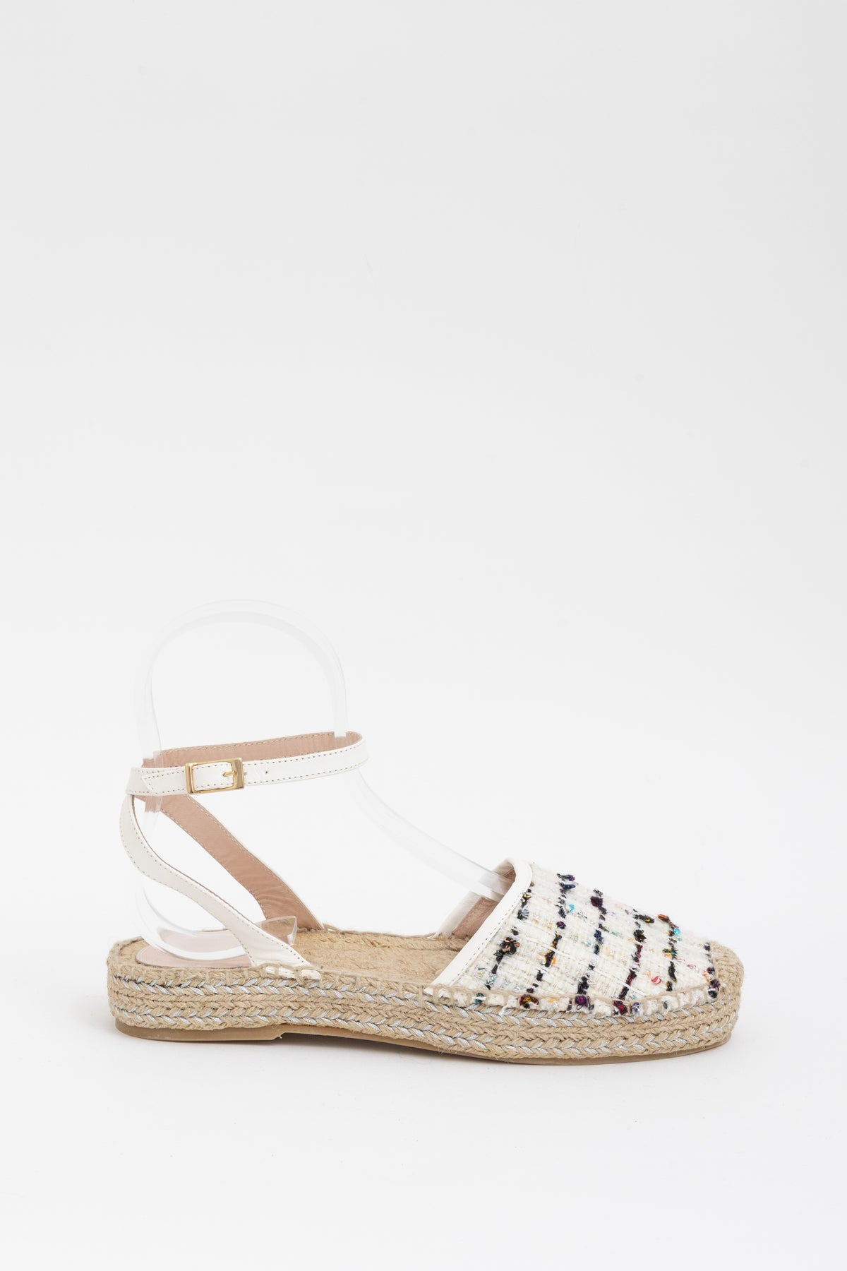 Tina Tweed Embellished Espadrille Sandals