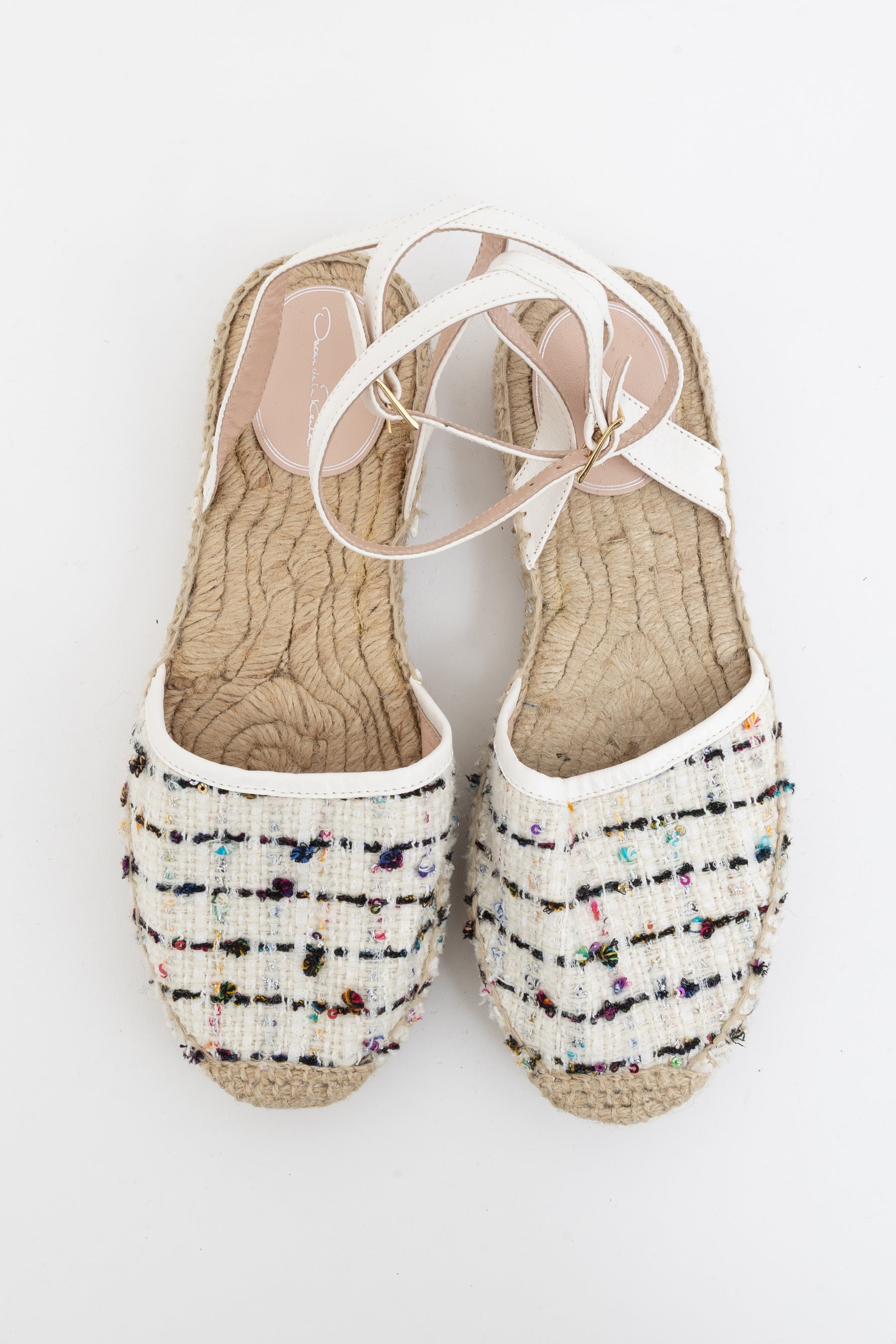 Tina Tweed Embellished Espadrille Sandals