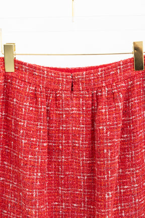 06P Tweed Fringe Mini Skirt