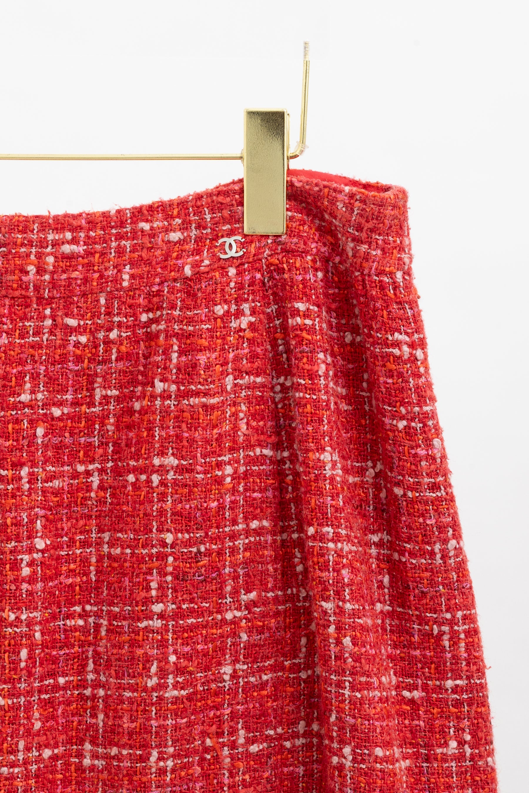06P Tweed Fringe Mini Skirt
