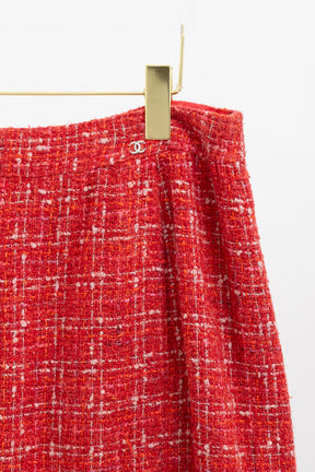 06P Tweed Fringe Mini Skirt