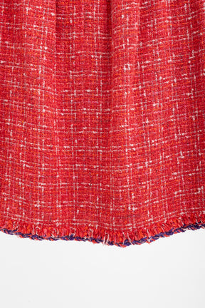 06P Tweed Fringe Mini Skirt