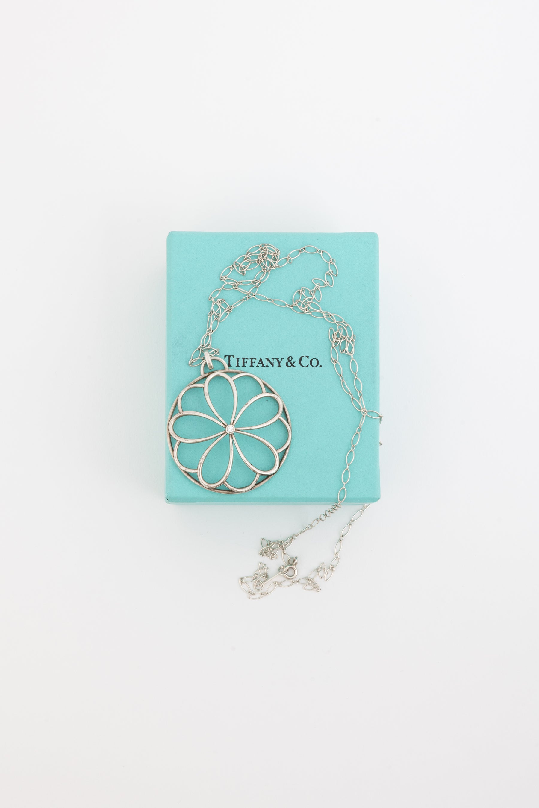 Diamond Garden Flower Pendant Necklace