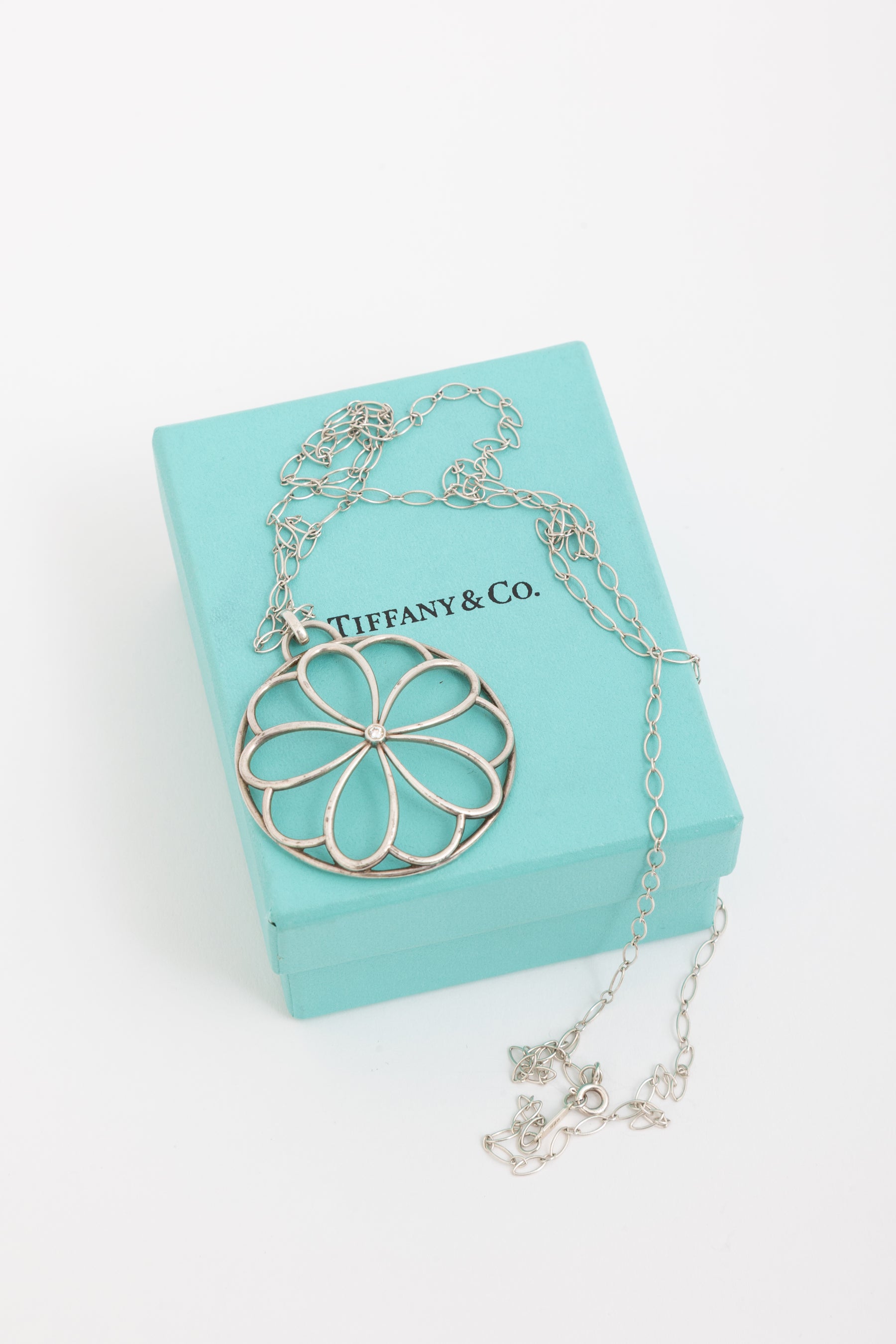 Diamond Garden Flower Pendant Necklace