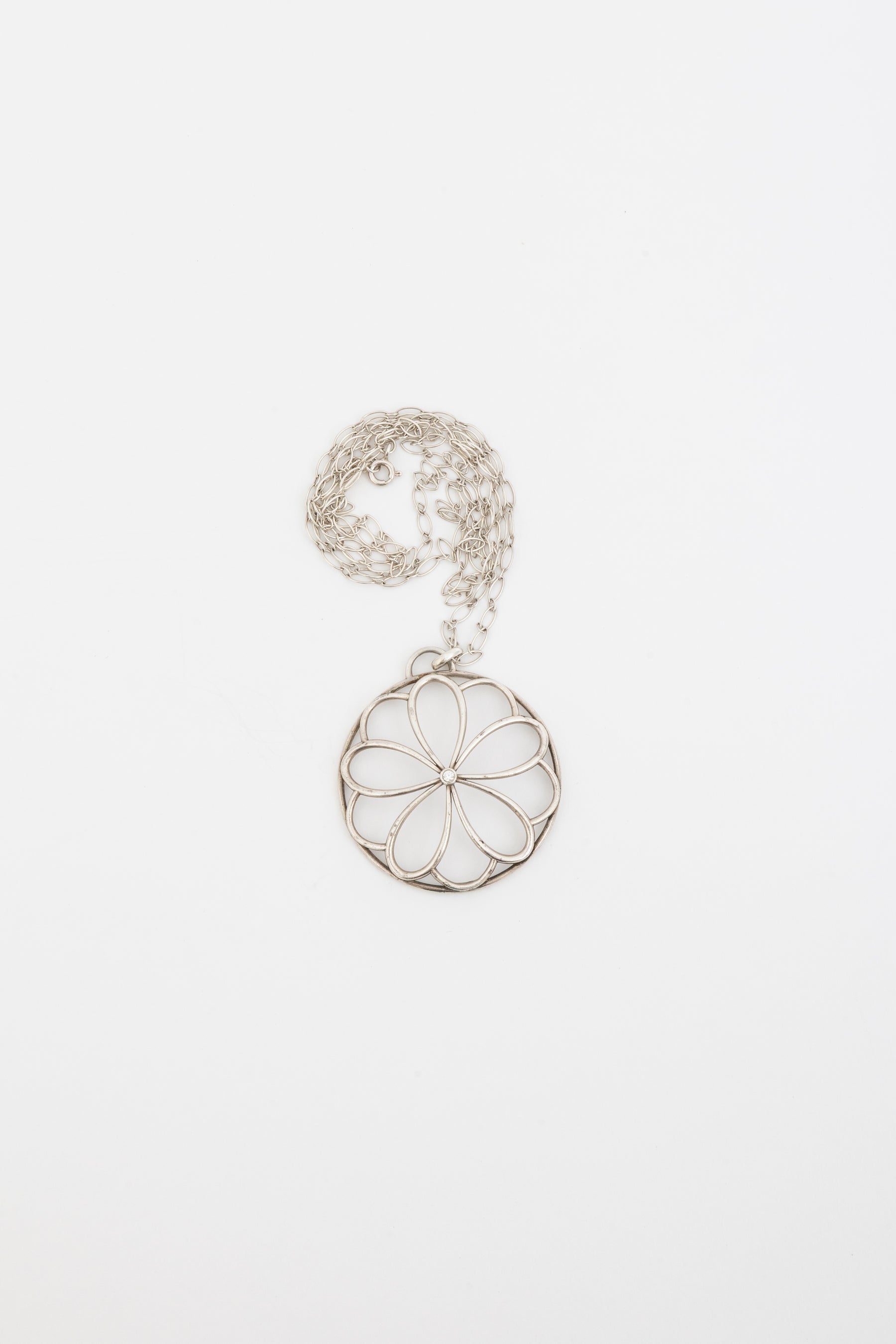 Diamond Garden Flower Pendant Necklace