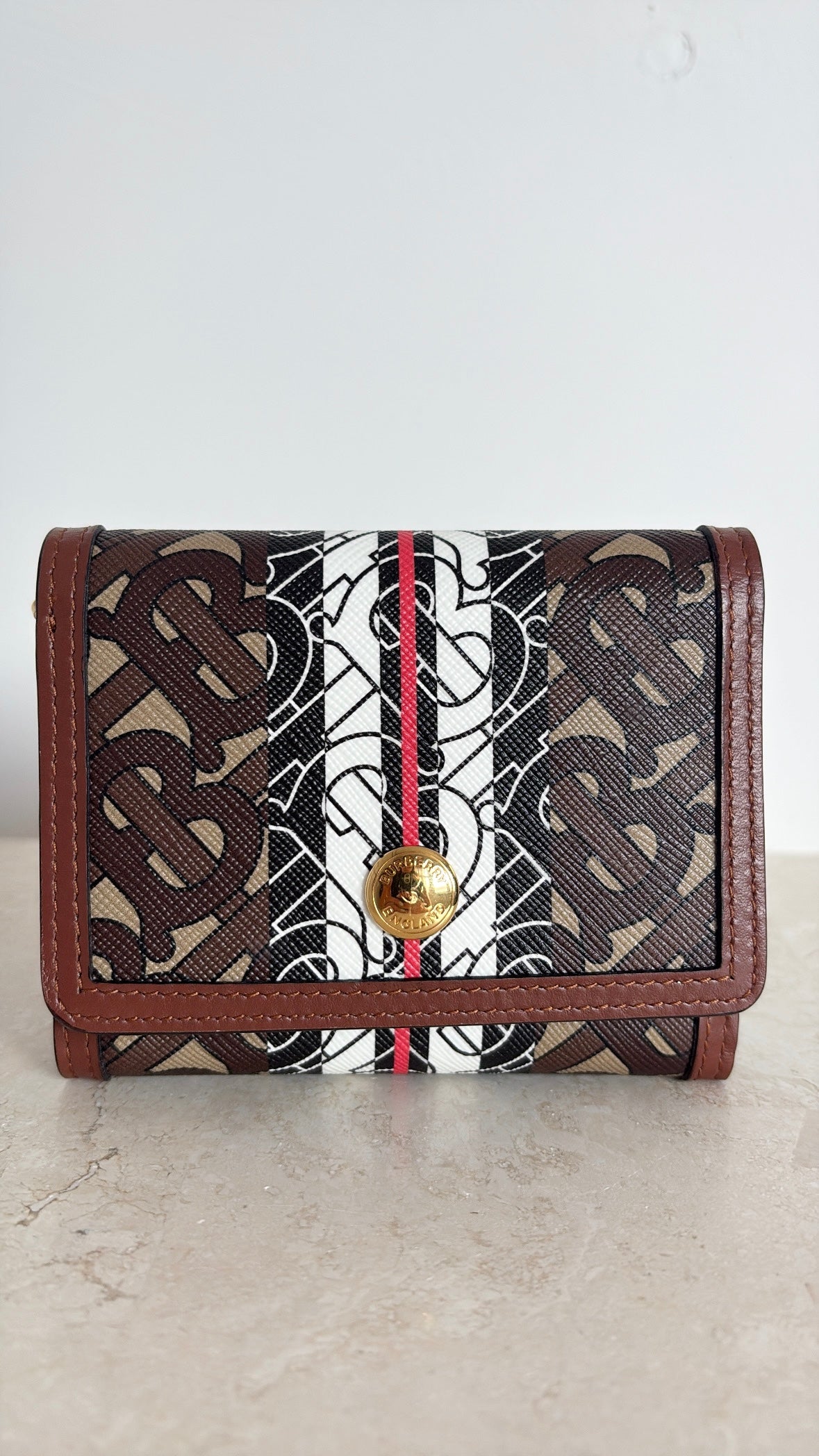 Burberry TB Logo Tri Fold Out Wallet