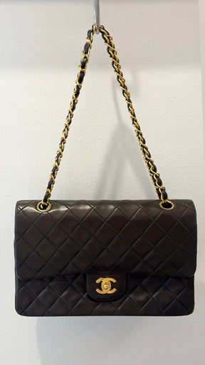 Chanel Dark Brown Lambskin Leather Medium Classic Flap