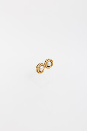 Twisted Pearl Clip On Earrings