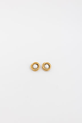 Twisted Pearl Clip On Earrings