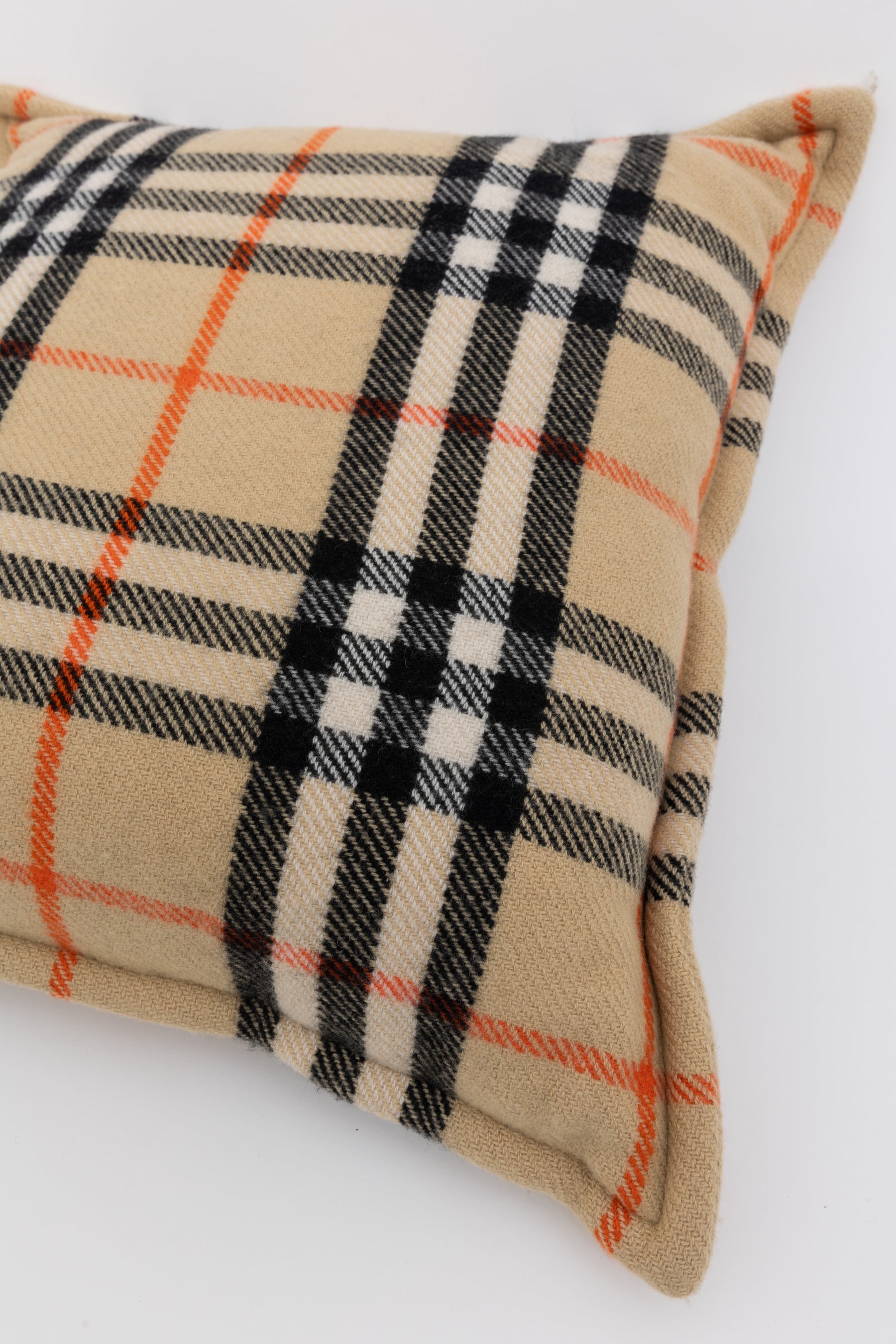 Check Wool Cashmere Cushion