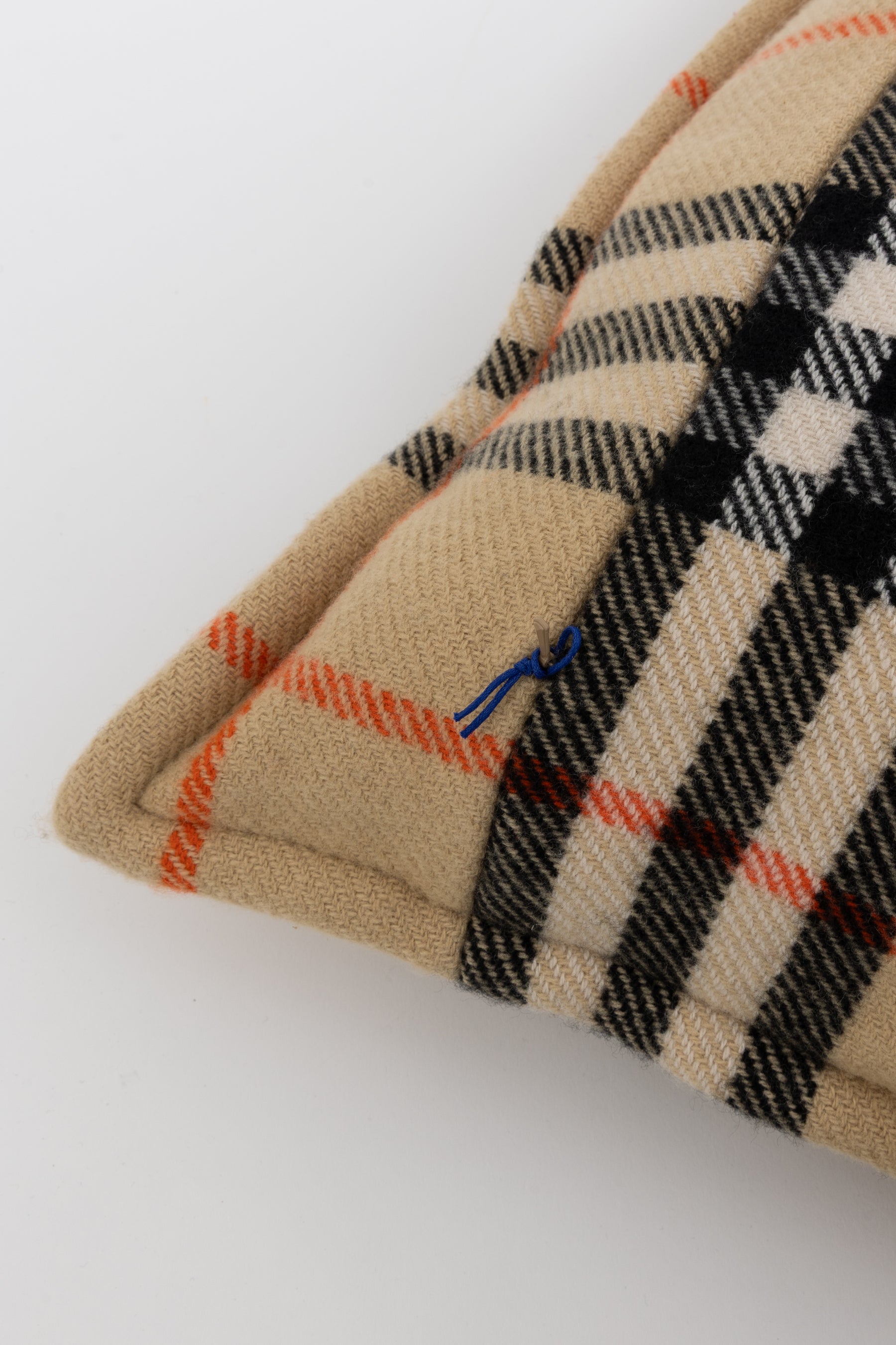 Check Wool Cashmere Cushion
