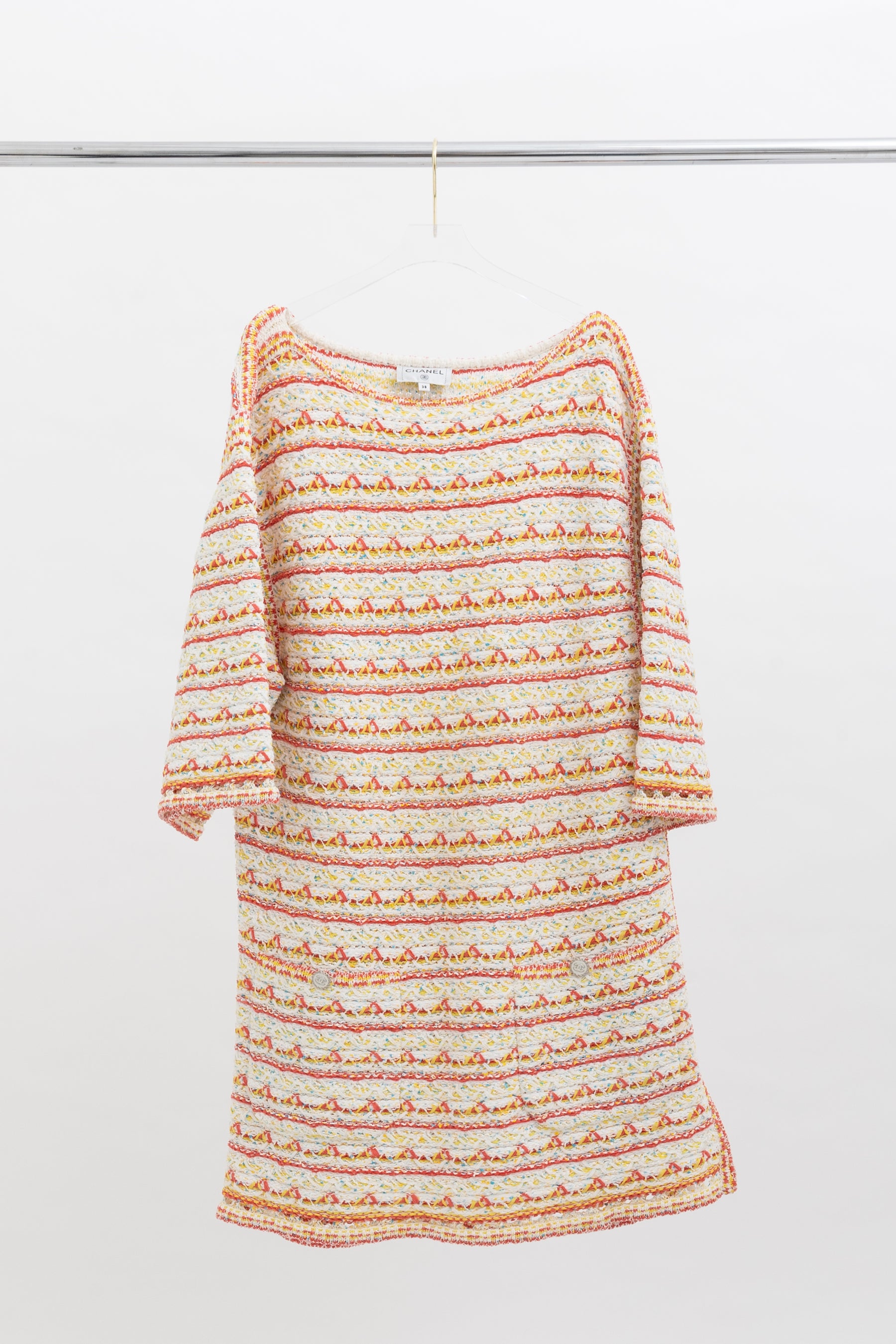 19S Striped Woven Knit Dress