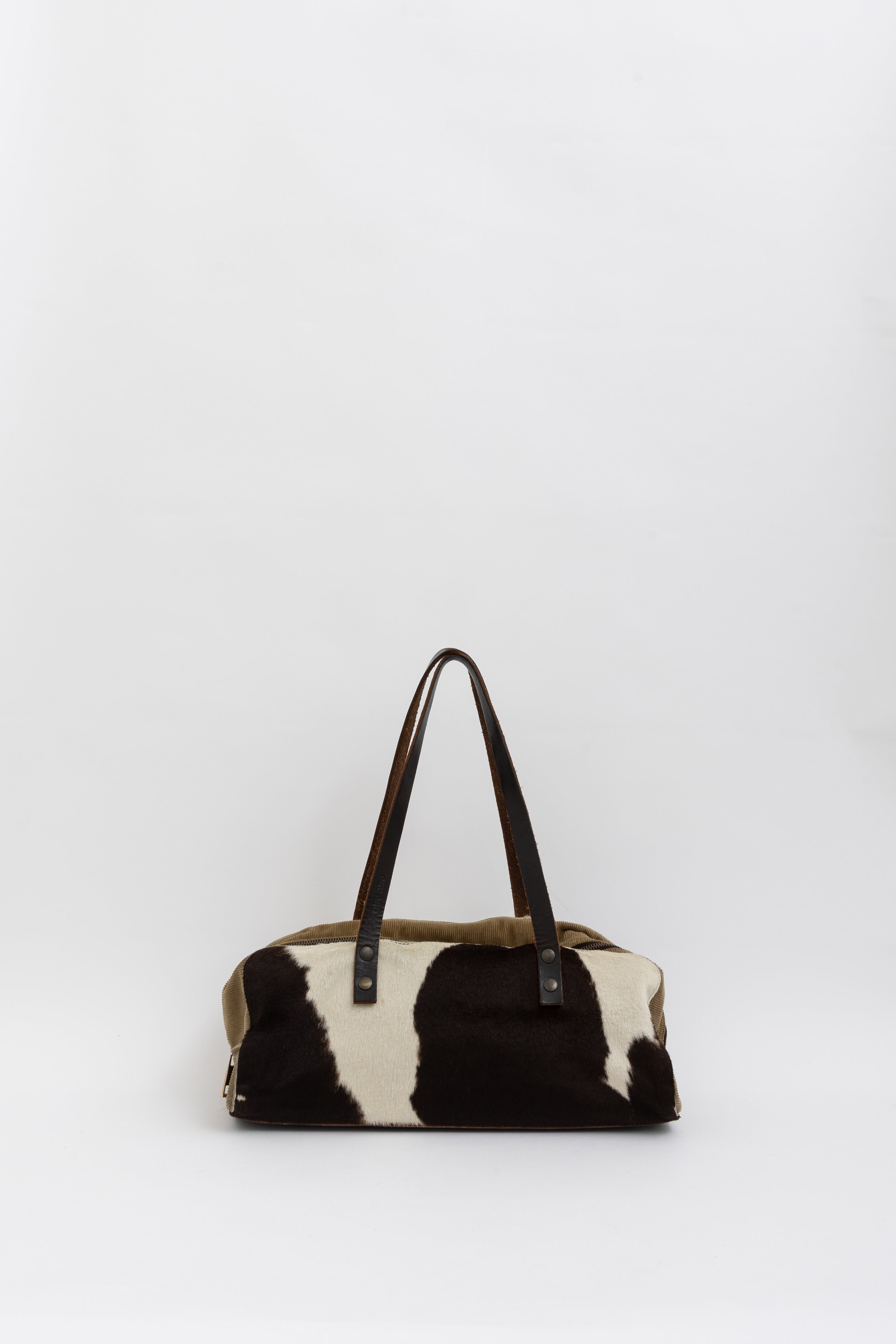 Calf Hair and Corduroy Shoulder Bag
