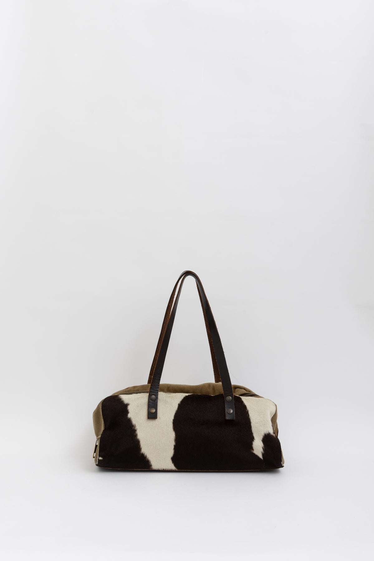 Calf Hair and Corduroy Shoulder Bag
