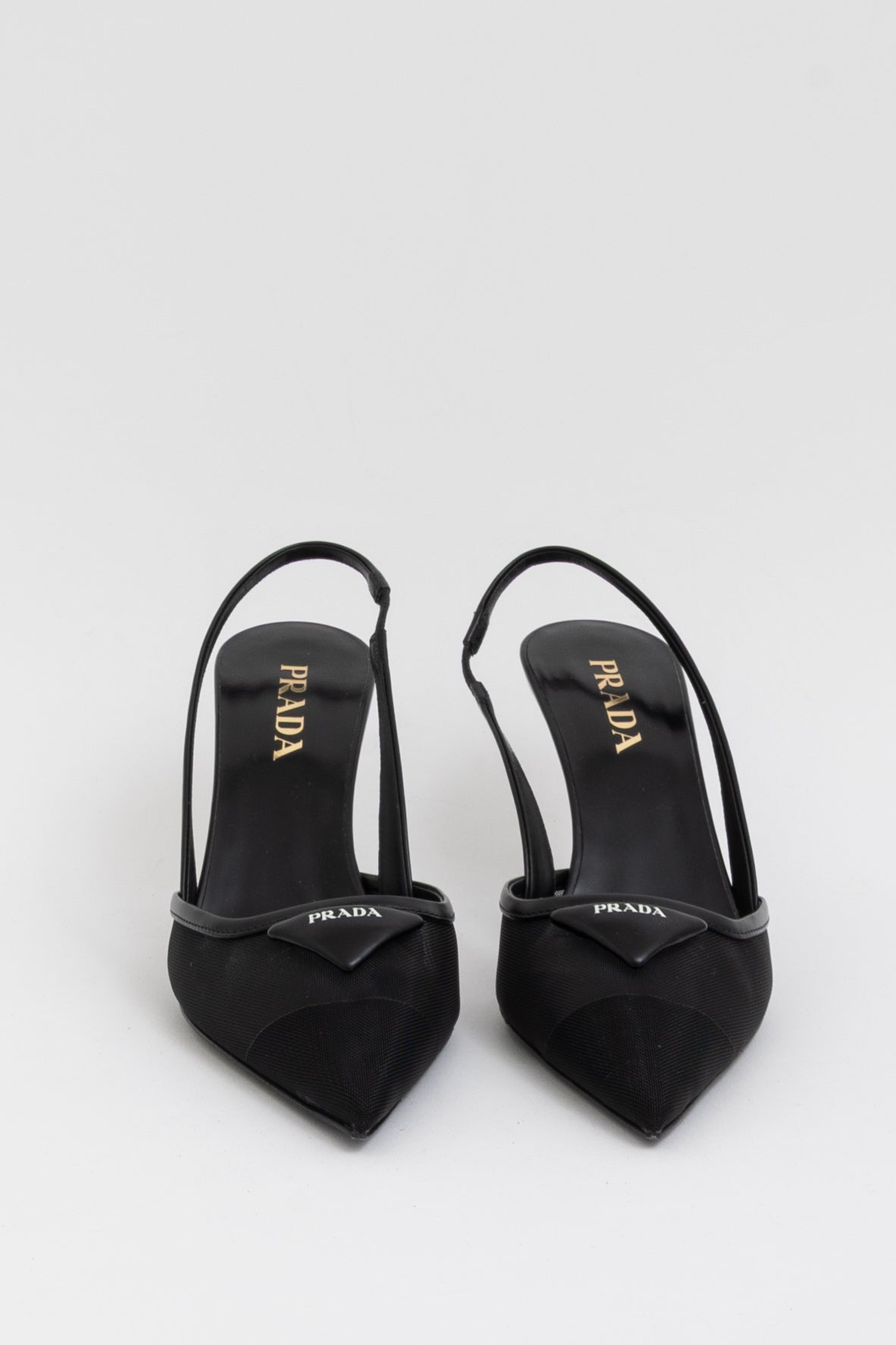 Mesh Fabric Slingback Pumps