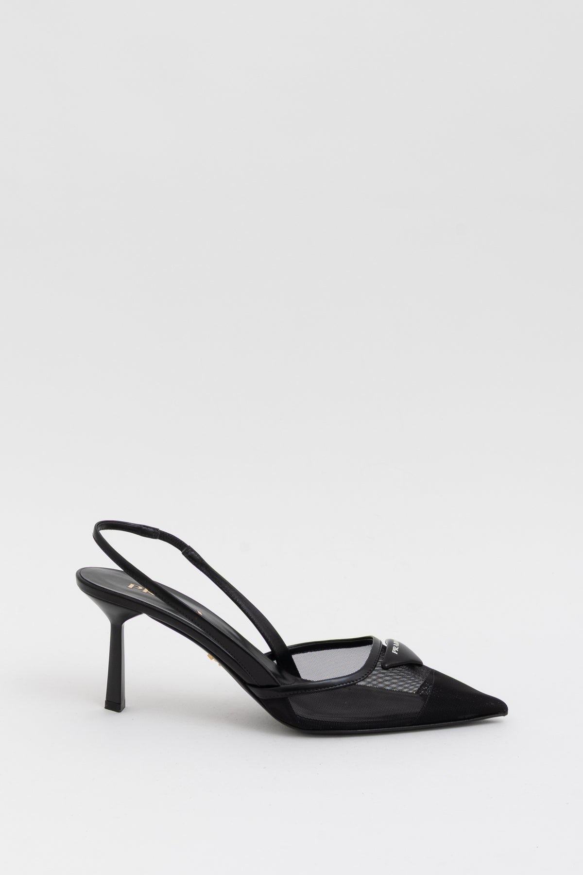 Mesh Fabric Slingback Pumps