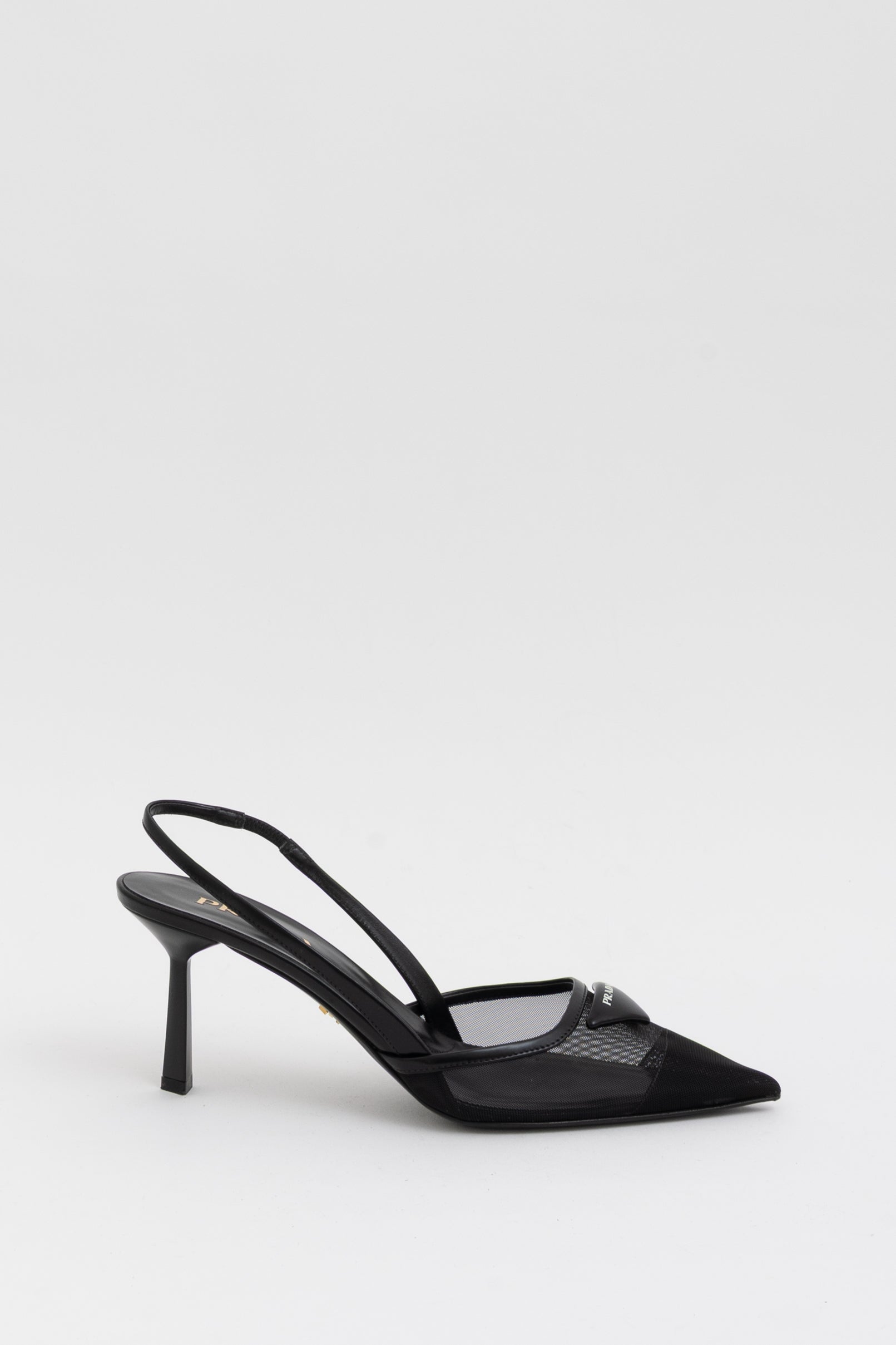 Mesh Fabric Slingback Pumps