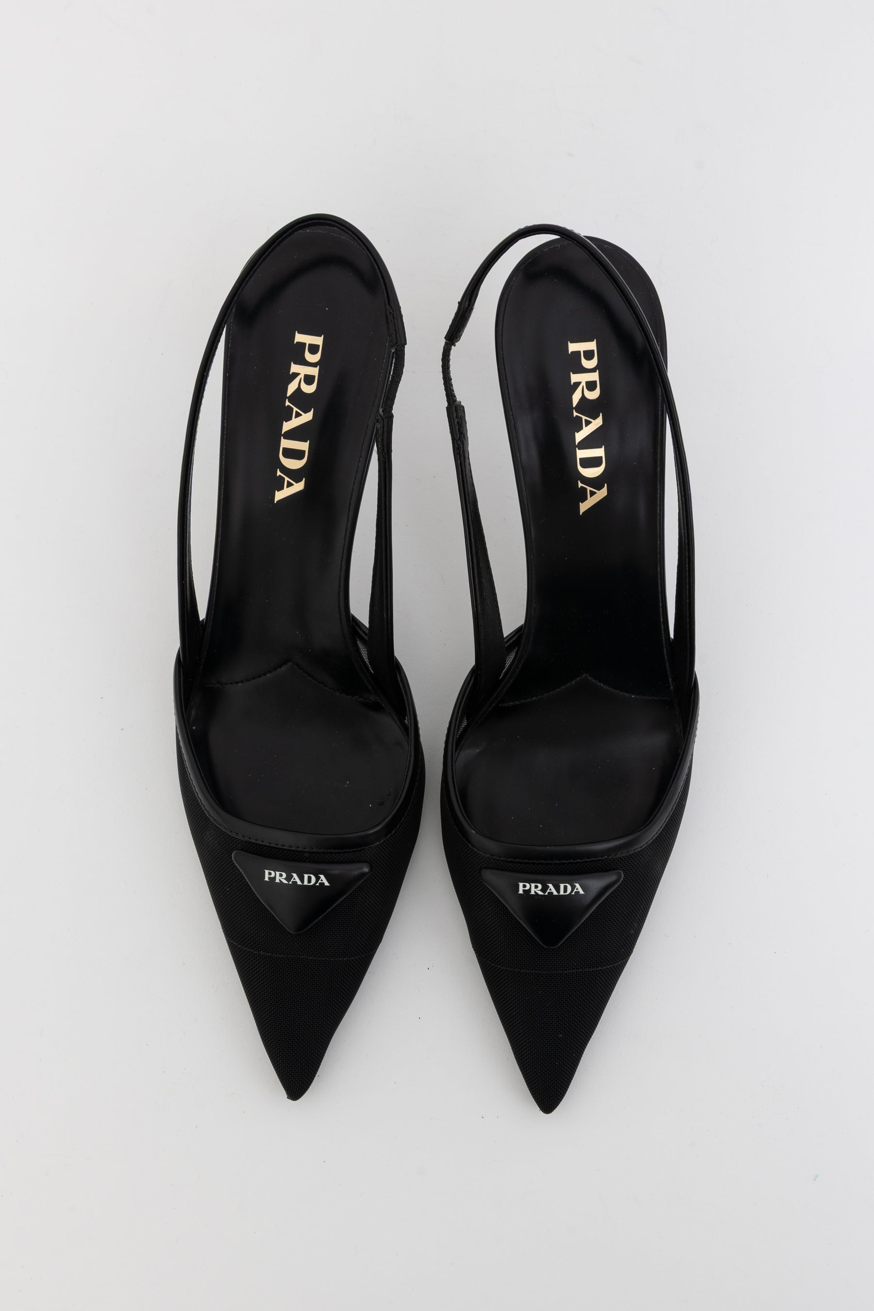 Mesh Fabric Slingback Pumps