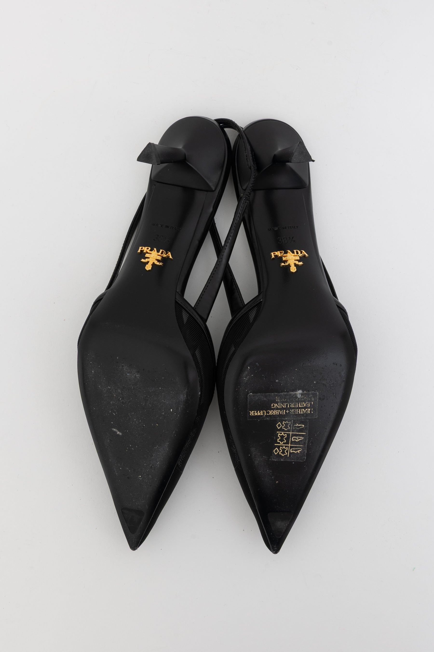 Mesh Fabric Slingback Pumps